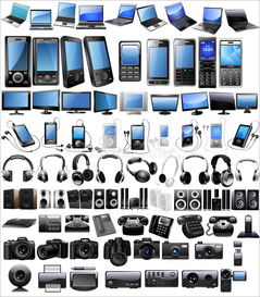 技術(shù)向量例證 現(xiàn)代無(wú)線設(shè)備與計(jì)算機(jī)周邊產(chǎn)品的銷售趨勢(shì)